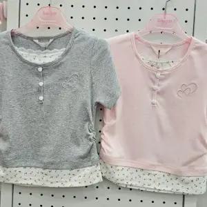 [로엠걸즈]배색 레이어드 티셔츠RGRA2551Q_IC