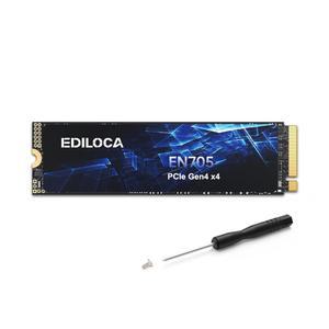 Ediloca 1TB SSD NVMe M.2 2280 PCIe Gen4 x4 내장 솔리드 스테이트 드라이브 - 최대 5000MB/s, PS5 다이내믹 SLC 캐시, 게임용 PC 노트북(EN705)에 호환되는