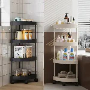 화장실 모서리 선반 다용도 욕실 코너 수납장 이동식 트롤리 화장실 정리대 수납장 틈새선반 욕실