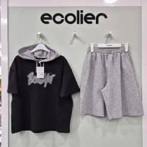 에꼴리에 동백01 에꼴리에 5부 스트릿 나염 배색 후드티 세트복 26B0703-0