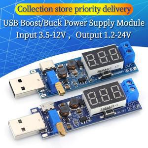 1/5/10Pcs 부스트 벅 컨버터 USB 스텝 업/다운 전원 공급 장치 모듈 DC-DC 5V ~ 3.3V / 12V 가변 출력 DC 1