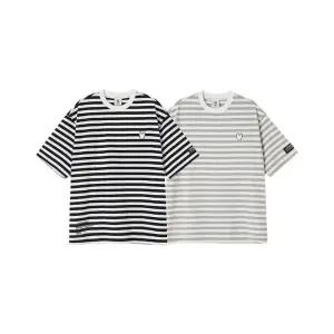 [라이프워크]반팔티 CQK LW242TS180 공용) 화이트라독 스트라이프 반팔 티셔츠