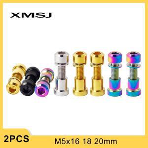 XMSJ 자전거 스템 볼트 너트 핸들 바 티타늄 M5x16 18 20mm 후면 잠금 나사 패스너 프론트 포크