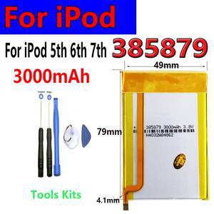 ISUNOO 3000mAh SSD HD 업그레이드 배터리 iPod 5세대 비디오 30gb 6세대 클래식 80gb120gb 7세대 160gb