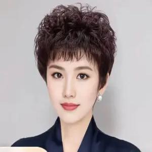 엄마가발 조각 정수리 셋팅펌 여성 노인 중년 부분