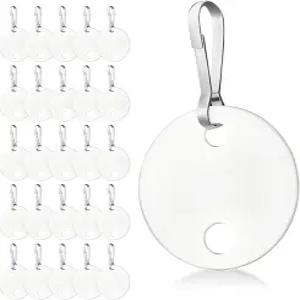 가정 및 사무실용 금속 스냅 후크가 있는 1인치 튼튼한 플라스틱 키 태그 25개 양면 쓰기 내구성이 뛰어난