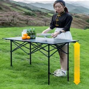 캠핑용 높은 테이블 접이식 휴대용 경량 선반 탁자
