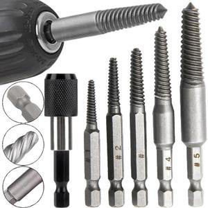 6개 세트 파손된 나사 추출기 센터 비트 파이프 스터드 가이드 드릴 볼트