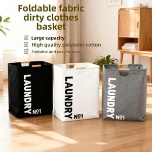 접이식 패브릭 세탁 바구니 손잡이형 대용량 욕실용 가정 수납함 방수