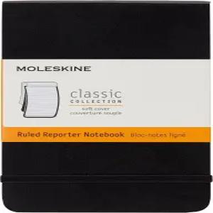 몰스킨 리포터 노트북 포켓 룰드 블랙 소프트 커버(3.5 x 5.5)
