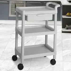[골드스마일]플라스틱 이동식 카트 업소용 서빙 카트 3단 주방 바퀴 수납