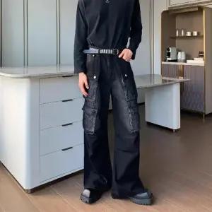 팬츠 청 남자 춘추 와이드 멀티포켓 배기핏 유행3