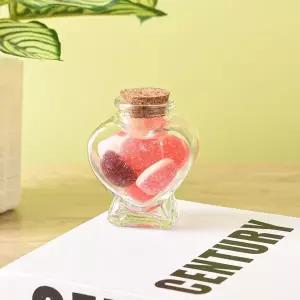 호환  코르크 마개가 있는 하트 모양 병 휴대용 투명 빈 유리병 소원 병