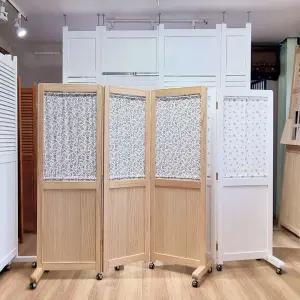 (가구야히메) 틈이 보이지 않는 플라워 153 원목 바퀴 3단 파티션