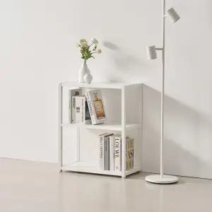 밀리 600 3단책장 화이트 블랙 철제 전면책장 수납 선반