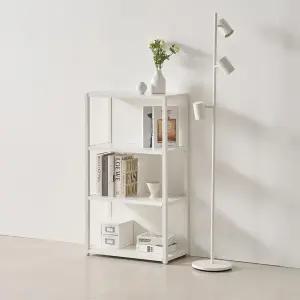 밀리 600 4단책장 화이트 블랙 철제 전면책장 수납 선반