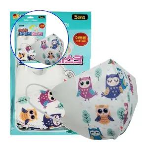 쌍문상회 지금 필요한 캐릭터마스크 아이천국 3D 입체 5매입 아동용 부엉이