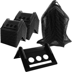 화물 적재를 위한 24팩 4 플랫베드 모서리 보호대 윈치 래칫 스트랩 플라스틱 타이 다운 트럭 배송용