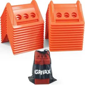 연결 스트랩이 있는 24팩 플랫베드 코너 프로텍터 트럭 적재용 대형 화물 가장자리 타이다운 폴리 주황색