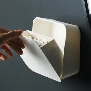 면봉케이스 벽걸이 면봉케이스 화장솜케이스 부착식 무타공