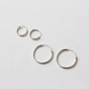 귀걸이 여자친구 선물 올실버 파이프링 1쌍(2개)