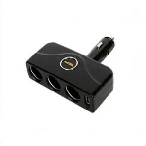 [데코] 삼진 USB 다이렉트 3구소켓 블랙 3745 차량용 멀티 시거잭 블랙박스 네비게이션 케이블