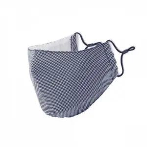 끈조절 체크 2겹 면마스크 네이비 자외선차단마스크