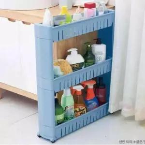[SBD] 이동선반 틈새트롤리 이동식 이동식트롤리 슬림트롤리 주방트롤리 블루 3단 틈새수납선반