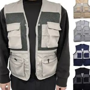 남성 메쉬 조끼 아웃도어 다용도 여름 남성 기능성 조끼 포켓 낚시용 작업용 낚시 작업 캠핑