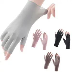 여성 운전 장갑 쿨 컷팅 반장갑 여성 자외선 차단 장갑 햇빛 아웃도어 여름용 아이스 스포츠 가리개 통기성