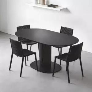 아르코 타원형 코타 1200 4인 식탁세트 의자4개)