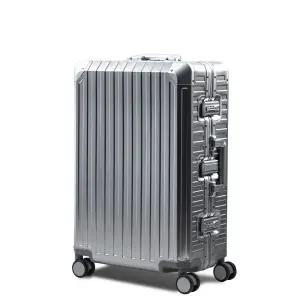 [10년 A/S 보장] 알벡스 티탄 알루미늄 하드 캐리어 실버 TSA락 기내 수하물 여행용 20/24/26/29 인치 저소음 바퀴