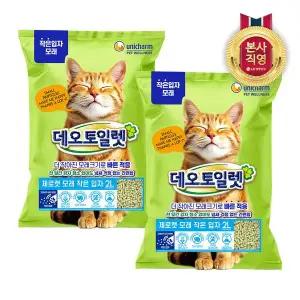 [엘지생활건강]유니참 데오토일렛 감자&사막화Zero 작은입자 고양이 모래 2L x 2개
