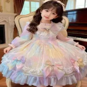 MONI 초등콩쿨드레스 화동드레스 파티 콩쿨원피스 레이스 리본 촬영 결혼식