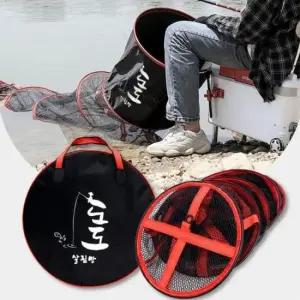 밑밥통 민물낚시 실리콘합사 살림망 35CM