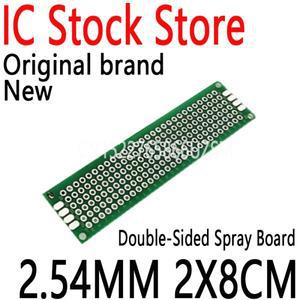2x8 양면 프로토 타입 PCB 주석 도금 일반 DIY 보드 실험 링 구멍 빵 유리 2.54MM