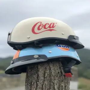 오토바이 여름용 반모 헬멧 레트로 스타일 자외선 차단 경량 안전 헬멧 남녀공용 하프페이스 바이크용품