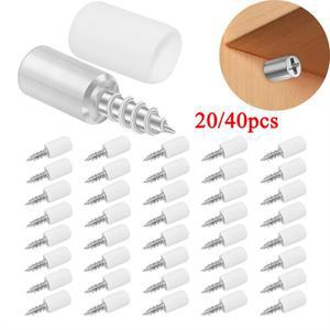 20/40pcs 셀프 태핑 나사 캐비닛 주방 용품 미끄럼 방지 슬리브 라미네이트 지지대 선반 책장 옷장