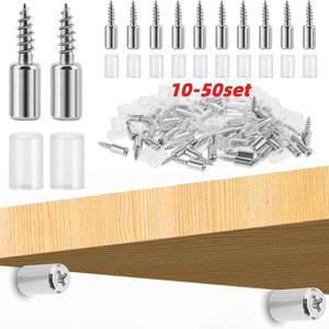 10-50세트 셀프 태핑 스크류 레이어 플레이트 홀더 옷장 칸막이 브래킷 고정 선반 지지대 논슬립 슬리브 포