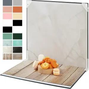 메킹 9Pcs 16패턴 제품 사진 배경 보드 양면 테이블탑 음식/화장품/보석 등 16.5X11인치