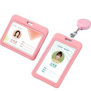 개폐식 ID 태그 작업 카드 클립 이름 배지 홀더(배지 릴 포함) 패스 액세스 버스 직원 슬리브 커버 취업 허