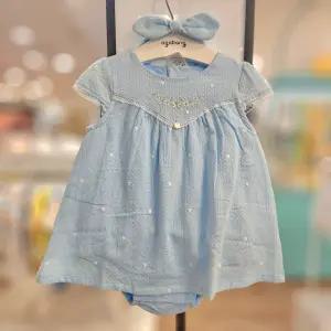 [아가방]전체  하트 자수가 들어간 여아바디수트,헤어밴드세트_ESS