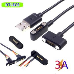 마그네틱 자석 포고 핀 커넥터 4 위치 케이블 와이어 피치 2.2mm 용수철 부하 전원 충전 강한 힘 800GF 1Pc