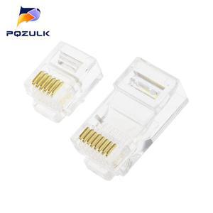 크리스탈 헤드 이더넷 케이블 플러그 핸드폰 모듈러 잭 4P4C 6P6C 8P8C RJ11 커넥터