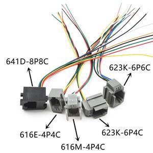 5/10PCS RJ11 RJ45 핸드폰 암 소켓 커넥터 와이어 포함 4P4C 6P6C 8P8C 잭 616E 623K 641D