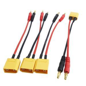 4개 150mm 4.0 XT60 EC5 어댑터 플러그 충전 케이블 바나나 실리콘 와이어 리포 배터리 확장용