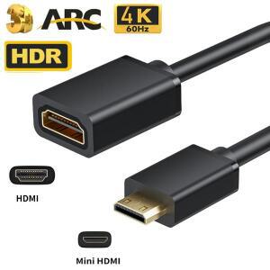 케이블 미니 HDMI to 타입 C 초단축 디지털 카메라 태블릿 노트북 4K 60Hz 2.0