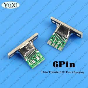 스크류 고정판이  C타입 소켓 USB 3.1 타입 C 포트 잭 2핀 4핀 6핀 여성 커넥터 테일 플러그 충전 데이터