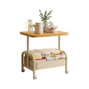 [트윈스파파] DIY 이동식 우드 철제 수납 바스켓 미니 테이블(P0000UEB/3컬러)