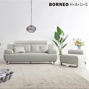 [보루네오]엘리브 센트 3인용 통가죽 소파 4컬러 (스툴포함) ss003